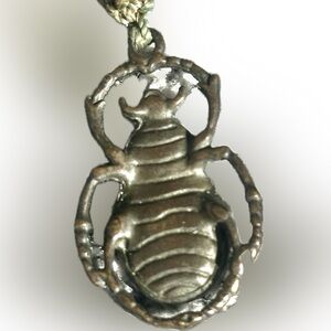 Beetle figure on braided thread | choker necklace, handmade